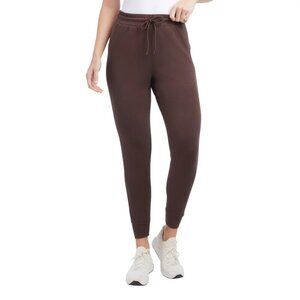 New Danskin M Soft Scuba Pants Jogger Athleisure Drawstring Elastic Waist Brown